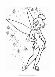 Document preview: Peter Pan Coloring Page - Tinkerbell