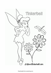 Document preview: Tinkerbell Coloring Page