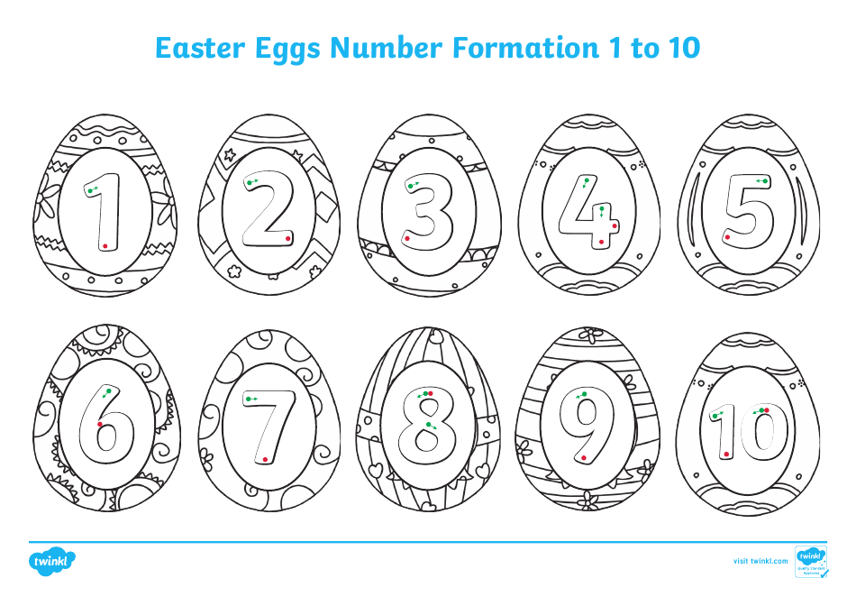 Easter Eggs Number Formation Coloring Page Image Preview