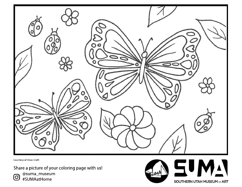Butterflies Coloring Page - Museum Display