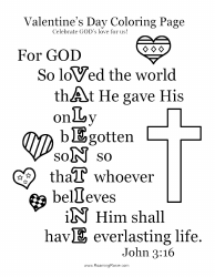 Document preview: Valentine's Day Coloring Page - God's Love