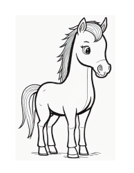 Document preview: Young Pony Coloring Page