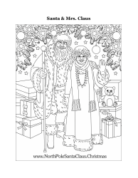 Document preview: Santa & Mrs. Claus Coloring Page