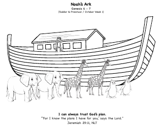 Document preview: Bible Stories Coloring Page - Noah's Ark