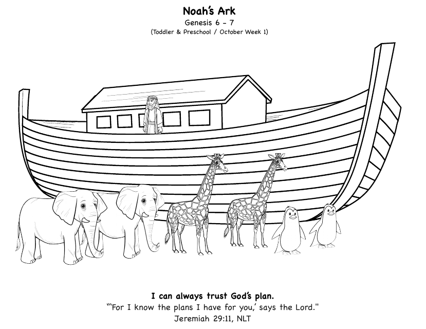 Bible Stories Coloring Page - Noah's Ark