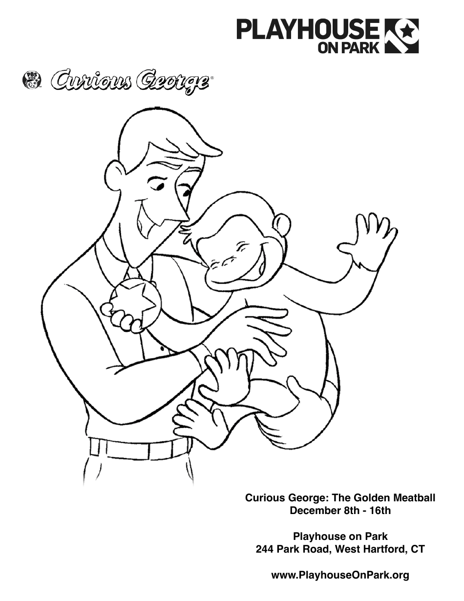 Curious George Coloring Page