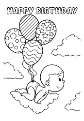 Document preview: Infant Birthday Coloring Page