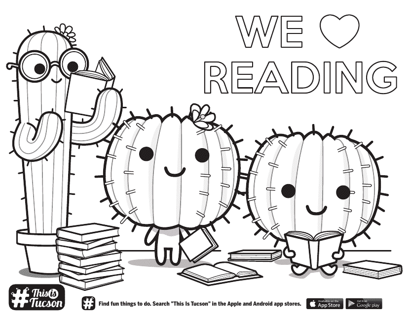 Love Reading Coloring Page - Free Printable PDF