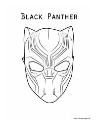 Document preview: Black Panther Mask Coloring Page