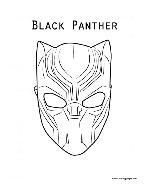 Black Panther Mask Coloring Page Image Preview