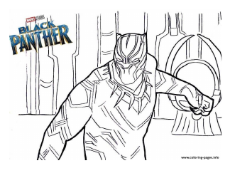 Document preview: Marvel's Black Panther Coloring Page