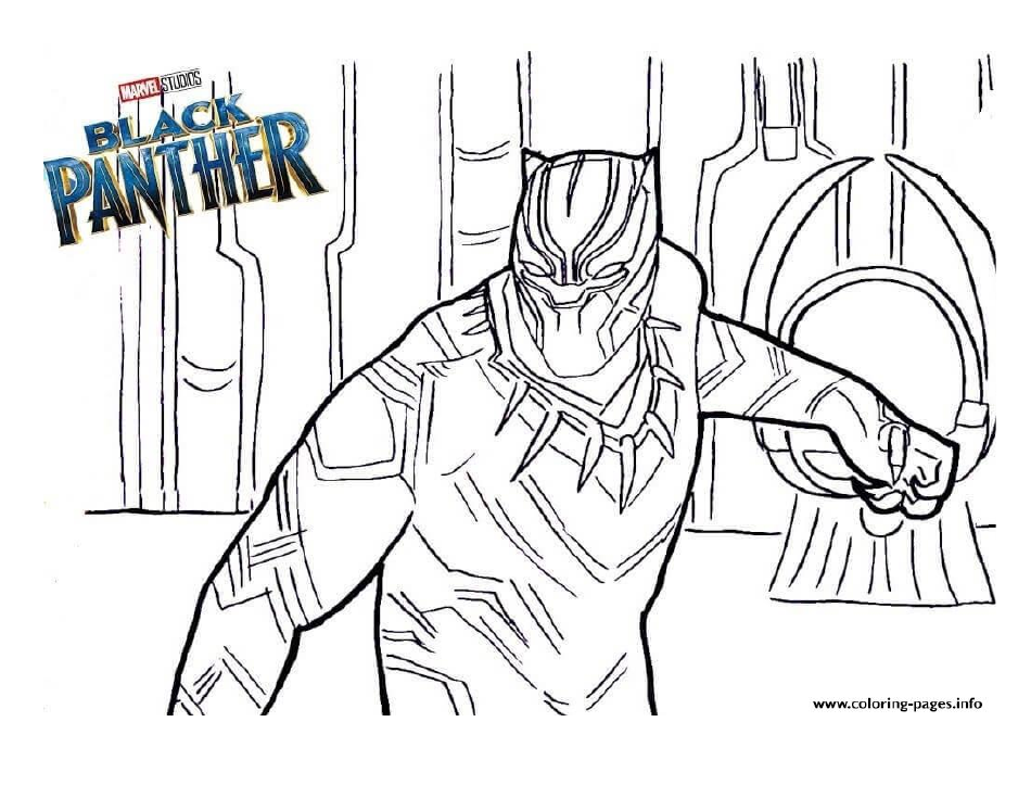 Marvel's Black Panther Coloring Page - Printable Document Preview