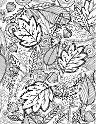 Document preview: Autumn Adult Coloring Page