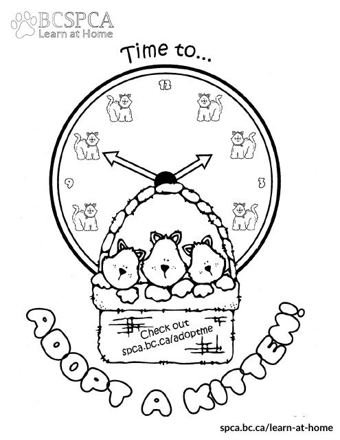 Adopt a Kitten Coloring Page - Printable Coloring Sheet