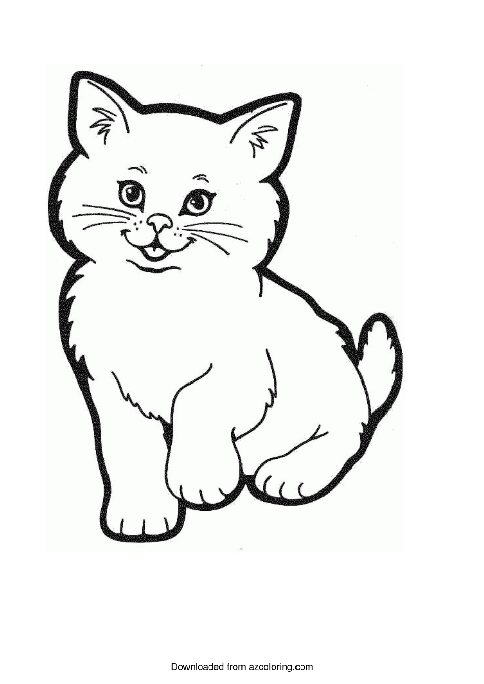 Little Kitten Coloring Page - Preview Image