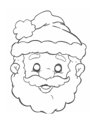 Document preview: Santa Claus Face Coloring Page