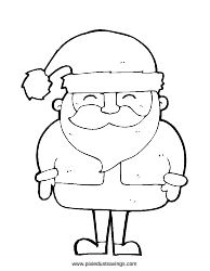Document preview: Happy Santa Coloring Page