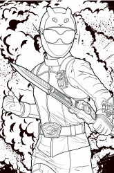 Document preview: Power Rangers Coloring Page - Ranger Yellow