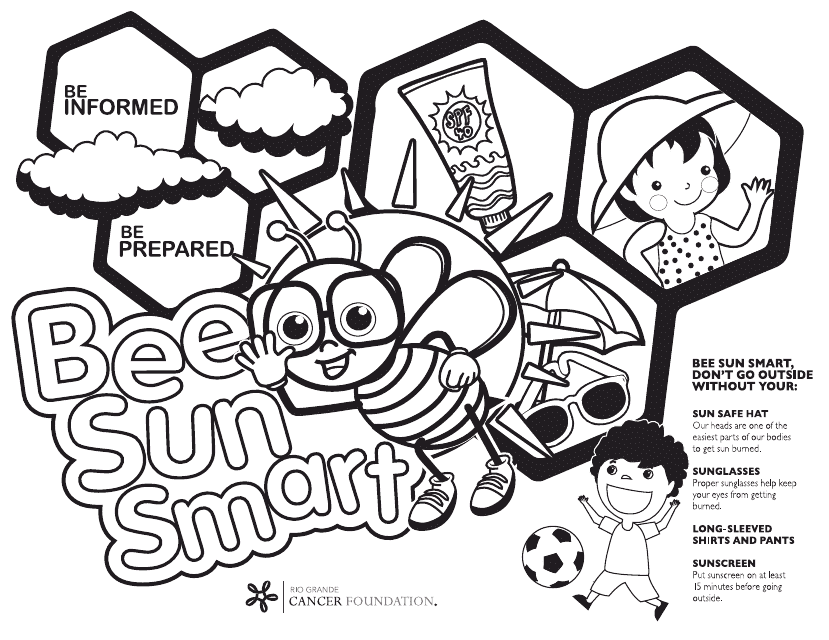 Educational Coloring Page - Sun Safety