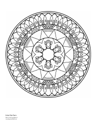 Document preview: Into the Sun Mandala Coloring Page