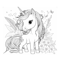 Document preview: Little Pony Unicorn Coloring Page