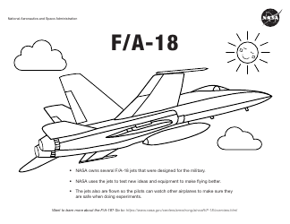 Document preview: NASA Coloring Page - F/A-18