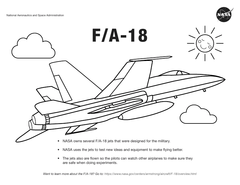 NASA F/A-18 coloring page