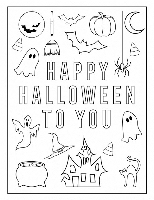 Happy Halloween Coloring Page Download Printable PDF | Templateroller