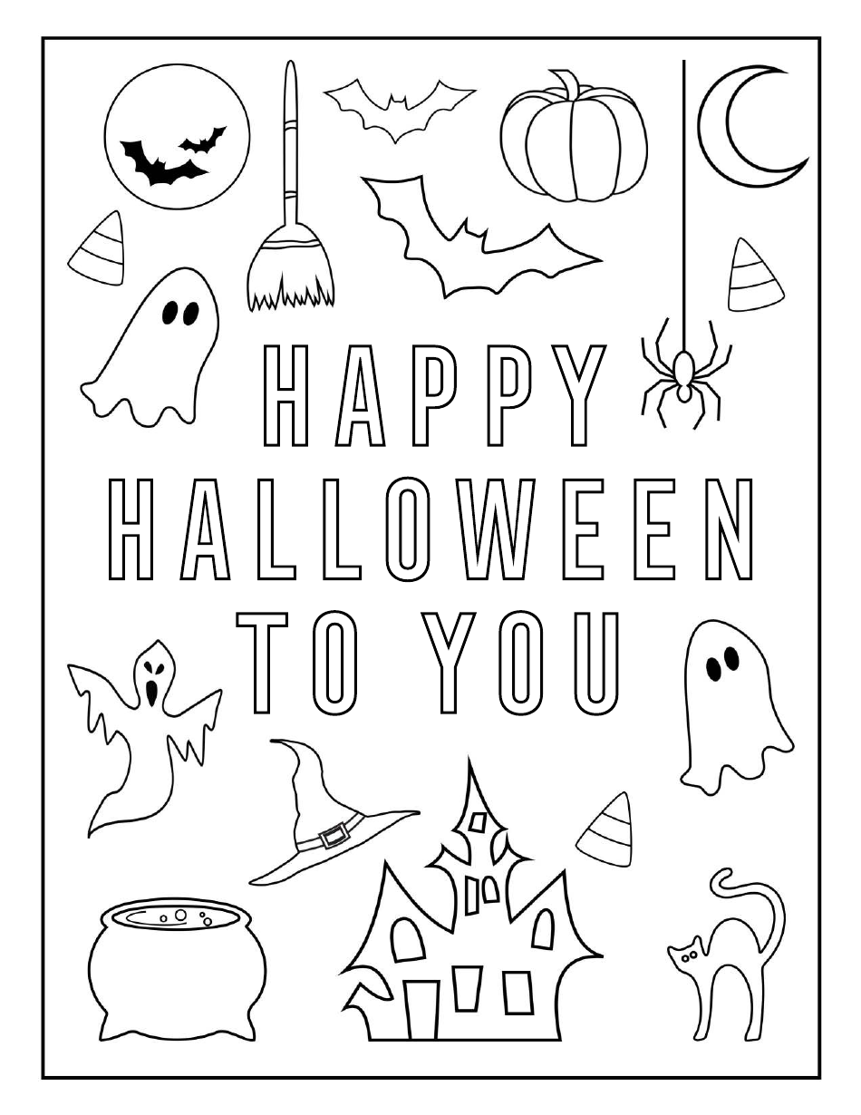 Happy Halloween Coloring Page Download Printable PDF | Templateroller