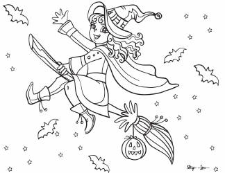 Document preview: Good Witch Coloring Page