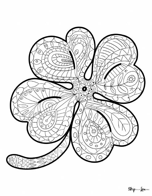 Adult Coloring Page - Shamrock