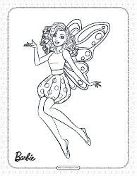 Document preview: Barbie Pixie Coloring Page