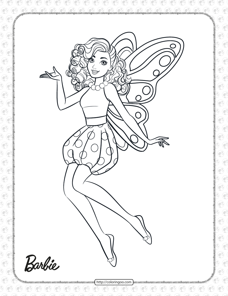 Barbie Pixie Coloring Page - Free Printable PDF