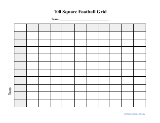 Document preview: 100 Square Grid Football Template