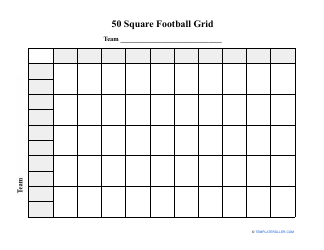 Document preview: 50 Square Grid Football Template