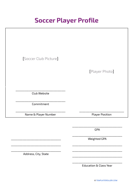 Soccer Player Profile Template - Document Preview