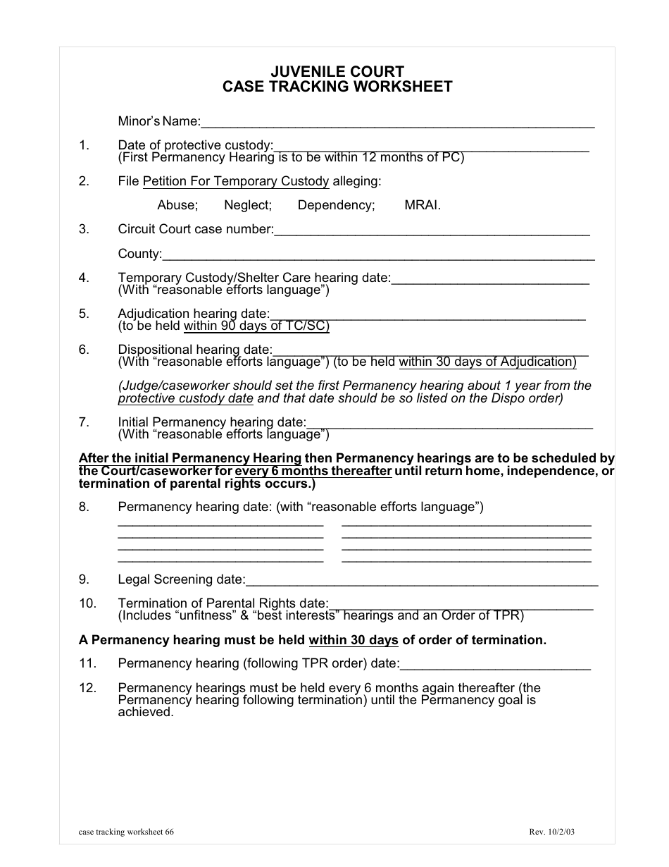 Illinois Case Tracking Worksheet Fill Out, Sign Online and Download
