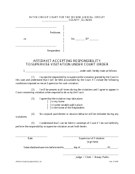 Document preview: Affidavit Accepting Responsibility to Supervise Visitation Under Court Order - Illinois