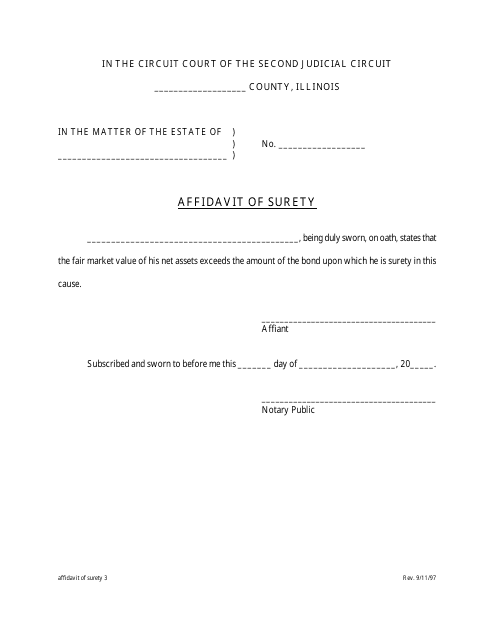Affidavit of Surety - Illinois