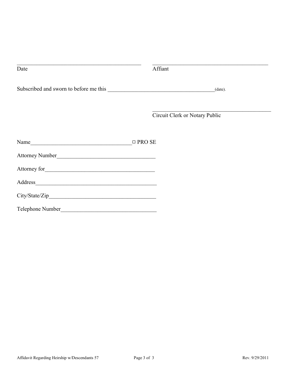 Illinois Affidavit of Heirship Spouse/Partner and/or Descendants - Fill ...