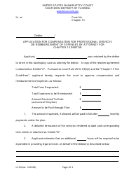 Form LF-69 Application for Compensation for Professional Services or Reimbursement of Expenses by Attorney for Chapter 13 Debtor - Florida