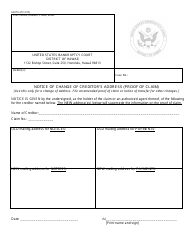 Document preview: Form H3070-2F Notice of Change of Creditor's Address (Proof of Claim) - Hawaii