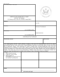 Document preview: Form H9013-3A Certificate of Service for Adversary Proceedings - Hawaii