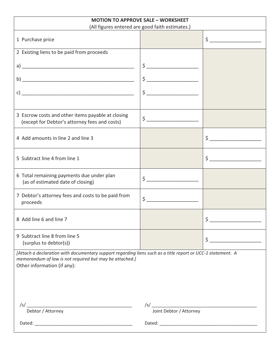 Form H2083-1C Debtors Motion to Approve Sale in Chapter 13 Case - Hawaii, Page 2