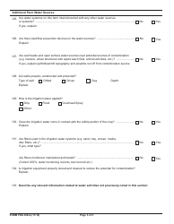 Form FDA3623A Farm Investigation Questionnaire - Additional Farm Water Sources, Page 3