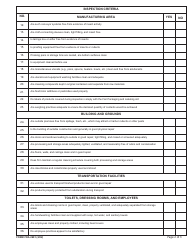 Form FDA2681 Bakery Inspection Report, Page 2