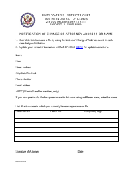 Document preview: Notification of Change of Attorney Address or Name - Illinois