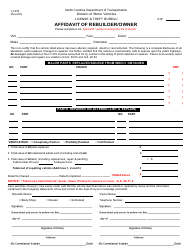 Document preview: Form LT-276 Affidavit of Rebuilder/Owner - North Carolina