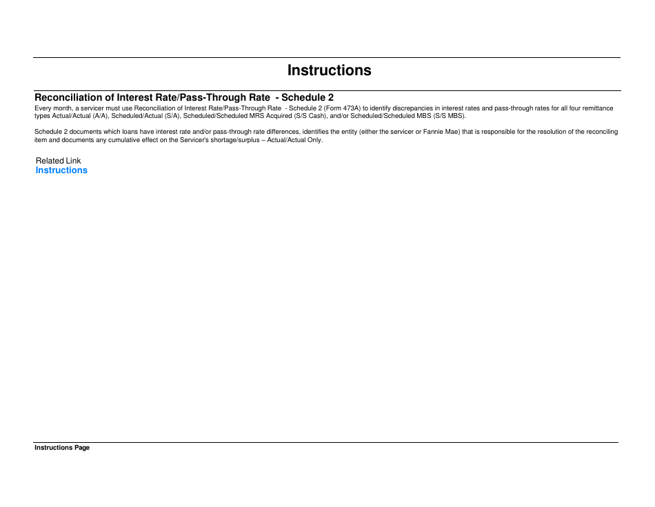 Fannie Mae Form 473A Schedule 2 Reconciliation of Interest Rate / Pass-Through Rate, Page 2