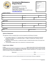 Document preview: Construction/Maintenance Project Permit - City of Newport Beach, California